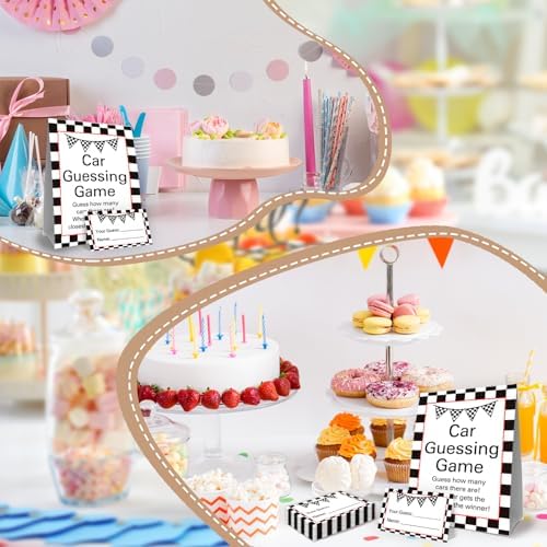 Race Car Birthday Party Decoration,Birthday Party Activities 50 Cards and Sign - Image 5