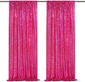 Hot Pink Sequin Backdrop 2 Panels 2FTx8FT Photo Backdrop Curtains Glitter by QueenDream