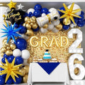 Royal Blue and Gold Graduation Balloons Garland Arch Kit 153Pcs, Graduation Decorations 2026 with Grad Cap, Certificate & Star Foil Balloons for Class of 2026 College High School Prom Supplies by PTGOLUO