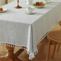 Deep Dream Tablecloths, Waterproof Table Cloth, Linens Wrinkle Free Anti-Fading, Rustic Table Cover Decoration for Kitchen Dinning Christmas (Rectangle/Oblong, 55''x102'',8-10 Seats, Solid Grey) by DeepDream