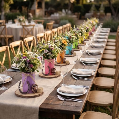 50 Pcs Western Party Decorations, Wagon Wheel Hay Bale, Multicolor - Image 5
