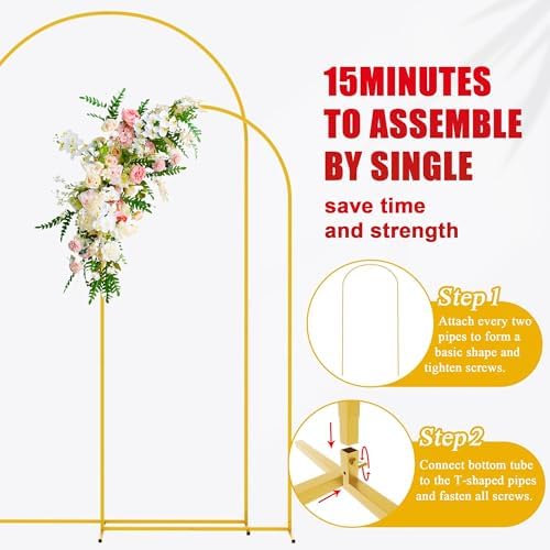 Wokceer Wedding Arch Backdrop Stand and Cover Set of 2 Metal Arch Stand with Arch Cover Dusty Blue 7.2FT, 6FT for Birthday Party Wedding Ceremony Bridal Baby Shower Event Decor - Image 7