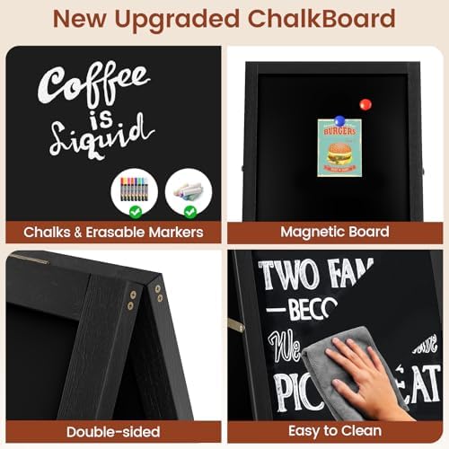 Chezerra A Frame Chalkboard Sign, 40"x20", Black - Image 3