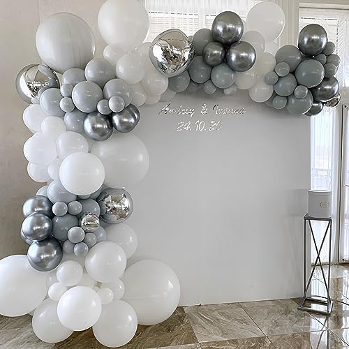 Voircoloria 110pcs Gray Latex Party Balloons, 12inch - Image 4