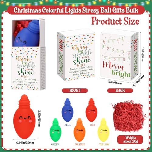 20 Sets Christmas Positive Gifts Light Bulb Party Favors with Boxes - Image 2