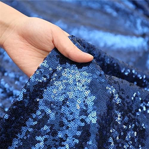 Poise3EHome 2Pcs 2Ft x 8Ft Navy Blue Sequin Backdrop Curtain,Navy Blue Glitter Photography Background for Independence Day,Memorial Day,Labor Day,Veterans Day - Image 6