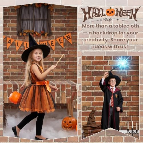 100FT x 54IN Halloween Red Brick Tablecloth Roll with Slide Cutter Box - Image 6