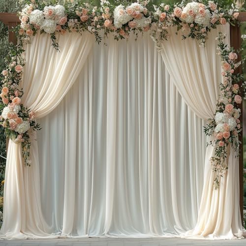 30x10FT Ivory Backdrop Curtains for Wedding Parties, Wrinkle Free Photo Backdrop Curtains for Wedding Birthday Party Baby Shower, Fabric Drape with Rod Pockets 5ft x 10ft, 6 Panels - Image 6