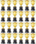 ZUGAR LAND Small Gold Trophies - Pack. (4") Plastic. Bulk Mini Trophy Cups. Great Olympic/Sports Participation Event Tournaments and Competitions Party Favors Themed Decoration by ZugarLand