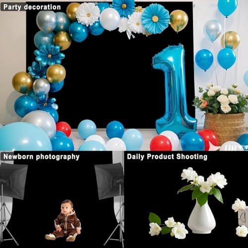 Black Photography Backdrop for Photoshoot, Fabric, 5x7 FT - Image 6