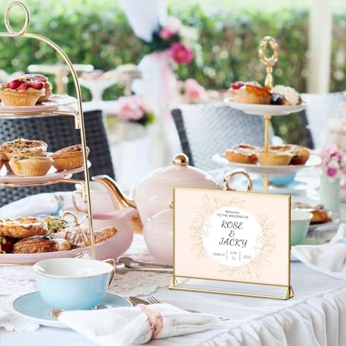 NIUBEE 5x7 Acrylic Sign Holder, Picture Frame, Wedding Table Numbers, 6pack - Image 4
