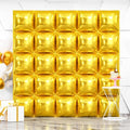 NISOCY 25PCS Metallic Gold Square Foil Balloons Wall Backdrop by NISOCY