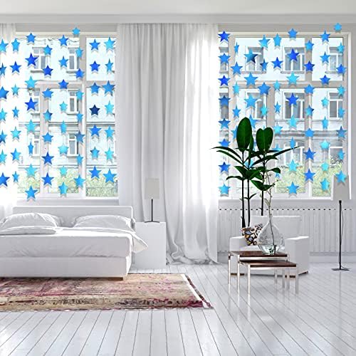 Patelai 130 ft Star Garland Banner Decor,Holographic Blue - Image 4