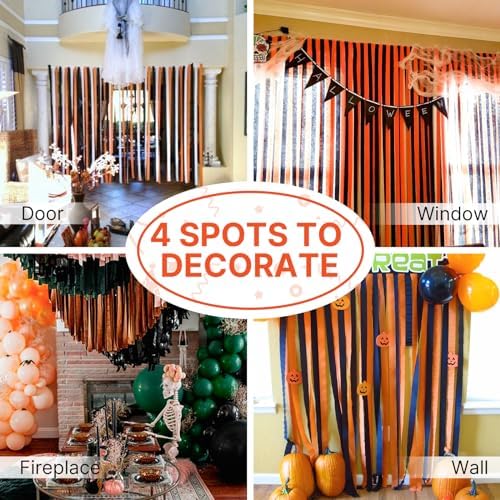 PartyWoo Orange Crepe Paper Streamers 10 Rolls 820 ft Pack of Orange Crepe Paper for Graduation Halloween Thanksgiving Birthday Party Decorations (1.8 Inch x 82 Ft/Roll), Orange-80 - Image 5