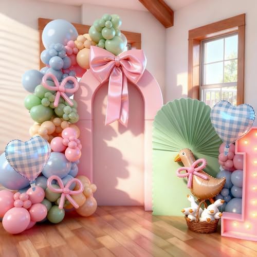 Pink Blue Green Balloon Arch Garland Kit for Wildflower Baby Shower Decor - Image 4