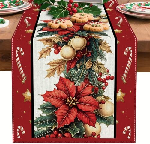 Winter Table Runner, Seasonal Christmas Kitchen Table Decoration, Suitable for WinterChristmas Family Gathering Indoor 13x72 inches (13x72 inches, Three Christmas Trees) - Image 7