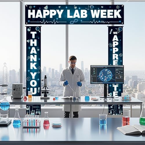 Smoothnovelty 3 Pcs Dark Blue Happy Lab Week Banner - Image 5