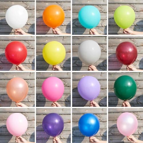 PartyWoo Assorted Colors Rainbow Balloons 50pcs Multicolor Colorful 12 Inch - Image 2