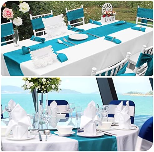 12 Pack Turquoise Satin Table Runner 12 x 108 Inch Long Premium Table Runners for Wedding Party Events Decoration, Birthday Parties, Banquets Decorations, Graduations, Engagements - Image 5