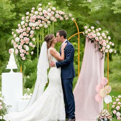 Metal Arch Backdrop Stand, 7.2FT+6FT Wedding Arches Frame, Gold Wedding Arch Backdrop Stand Set of 2, Balloon Arch Backdrop for Wedding Party Decor Birthday Baby Shower Graduation - Image 3