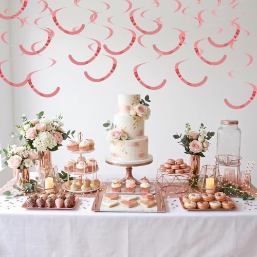 BEISHIDA 30Pcs Rose Gold Hanging Swirls for Wedding Birthday Decorations - Image 5