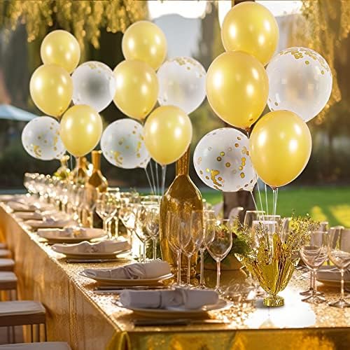 4 Set Gold Table Centerpiece Balloons Stand Kit with Gold and Confetti Balloons for Birthday Party Baby Shower Wedding Bridal Shower Graduation Prom Table Decorations - Image 4