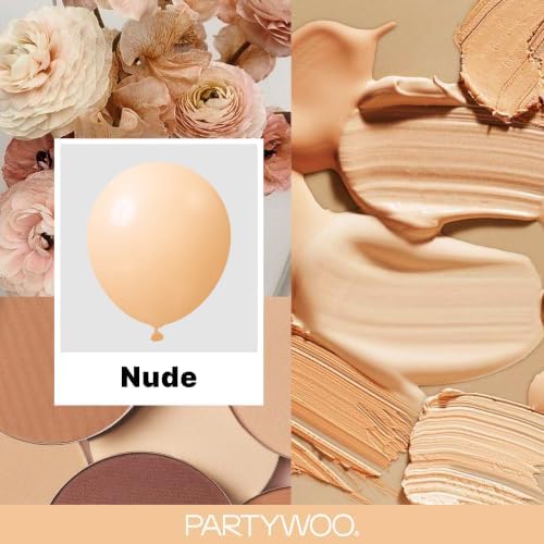 PartyWoo Nude Balloons 50pcs Apricot Boho Fall Neutral Color 12 Inch - Image 2