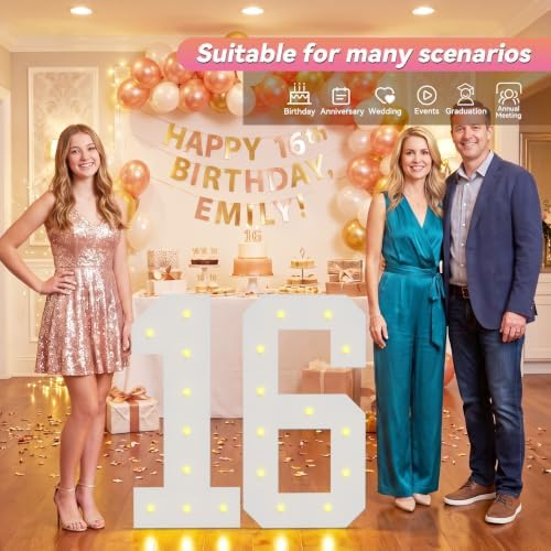 Large 2.4FT Marquee Light Up Numbers 8 for Party Decorations - Image 5