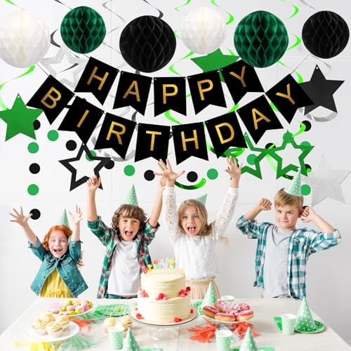 meowtastic Birthday Decorations Happy Birthday Banner with Honeycomb Balls - Image 3