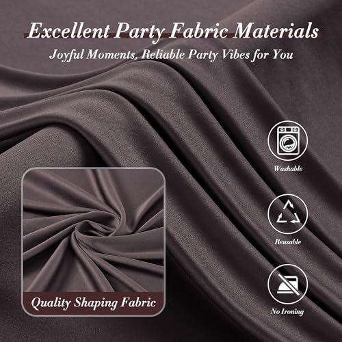 20 ft x 10 ft Wrinkle Free Brown Backdrop Curtain for Parties, Wedding Brown Photo Backdrop Drapes, Fabric 4 Panels 5ft x 10ft for Baby Shower Photoshoot Engagement Birthday Photography Background - Image 4