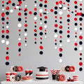 46 Ft Red Black and White Circle Dots Garland Hanging Paper Polka Dots Streamer for Graduations Birthday Bachelorette Engagement Wedding Bridal Shower Holiday Casino Poker Pirate Party Decorations by pinkblume