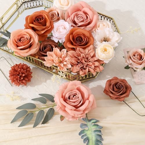 Floweroyal Artificial Flowers Fake Rose Flowers Dahlia with Stems for DIY Wedding Bridal Bouquets, Baby Shower, Floral Arrangement, Table Centerpieces, Home Decorations - Image 7