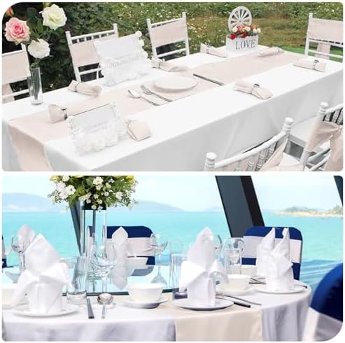 12 Pack Ivory Satin Table Runner 12 x 108 Inch Long Premium Table Runners for Wedding Party Events Decoration, Birthday Parties, Banquets Decorations, Graduations, Engagements - Image 6