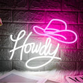 Cowboy Hat Neon Sign Howdy Neon Sign for Wall Decor Dimmable by Mojoish