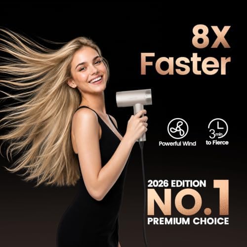 CrazyMar High Speed Ionic Hair Dryer with Diffuser, LED Display - Image 2