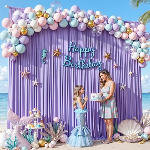40x10ft Lavender Backdrop Curtain Panels for Parties - Wrinkle Free Polyester Photo Curtain Backdrop Wedding Back Drop Fabric Drapes for Party Decorations Background for Photography - Image 6