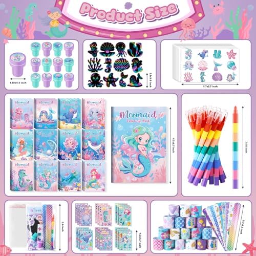 BenLouis 96Pcs Mermaid Coloring Set for Kids Party Favors - Image 3