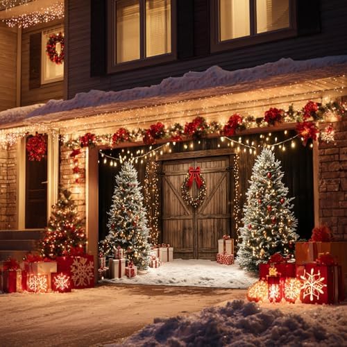 HOMETITUTE Christmas Wooden Garage Door Cover Banner 13x6ft Polyester - Image 4