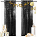 ShinyBeauty Black Backdrops 2 Pieces Sequin Curtains 4FTx7FT Photoshoot Background Glitter Backdrop Curtain Panels Shimmer Backgrounds for Wedding,Halloween,Party,Studio Decor(8FTx7FT) by ShinyBeauty