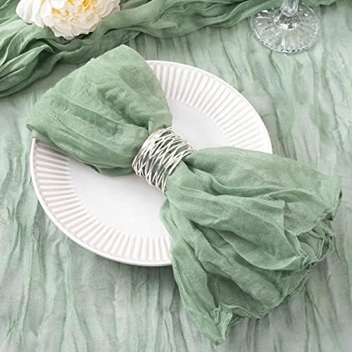 DeZerlor Sage Green Washable Cheesecloth Napkins Set of 50 for Party by DeZerlor