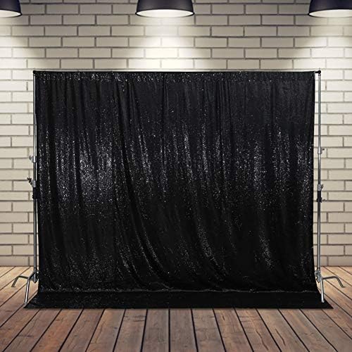 Juya Delight Black Sequin Backdrop, 10FTx10FT NO See-Through Photobooth Backdrop Curtains for Birthday, Party, Wedding Decoration by JuyaDelight