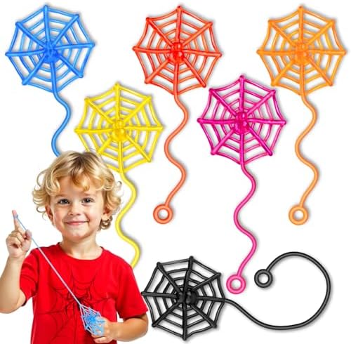 30 Pcs Sticky Spider Web Sticky Hands for Kids Bulk Halloween Party Favors Decorations,Spider Webs for Classroom Prizes Halloween Gifts Goodie Bags Stuffers Pinata Stuffers for Boys Girl by DODOLOL