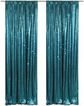PartyDelight Teal Sequin Backdrop Curtains 2x8ft 2 Panels by PartyDelight