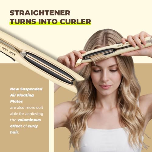 SOKANY Hair Straightener Flat Iron 1 Inch Air Floating Plate Curler 2 in 1 - Image 3