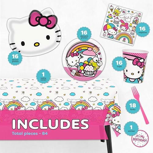 Hello Kitty Birthday Decorations Party Supplies with Tablecloth - Image 2