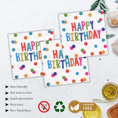 72PCS Happy Birthday Paper Plates and Napkins, Colorful Dot - Image 5