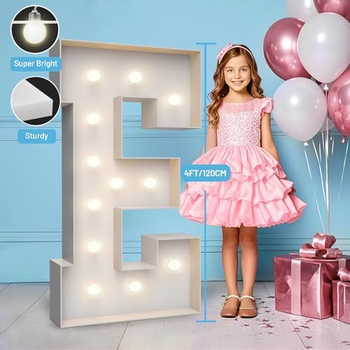 4FT Light Up Marquee Letter E - Large Foam Board Mosaic Kit - Image 3