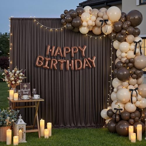 20x12 ft Brown Backdrop Curtains for Weddings, Birthdays and Photos - Image 5