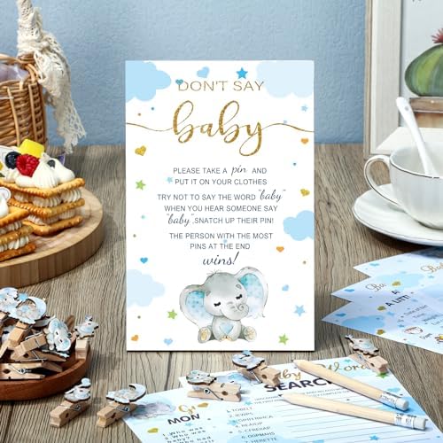 Patelai 321 Pcs Elephant Baby Shower Decorations Games Supplies for boy - Image 2