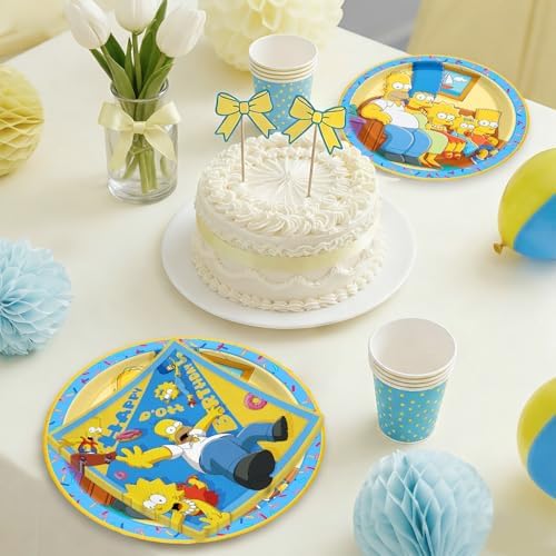 Simpsons Party Supplies 40pck include 20 plates, 20 napkins for the birthday Simpsons party decoration - Image 5